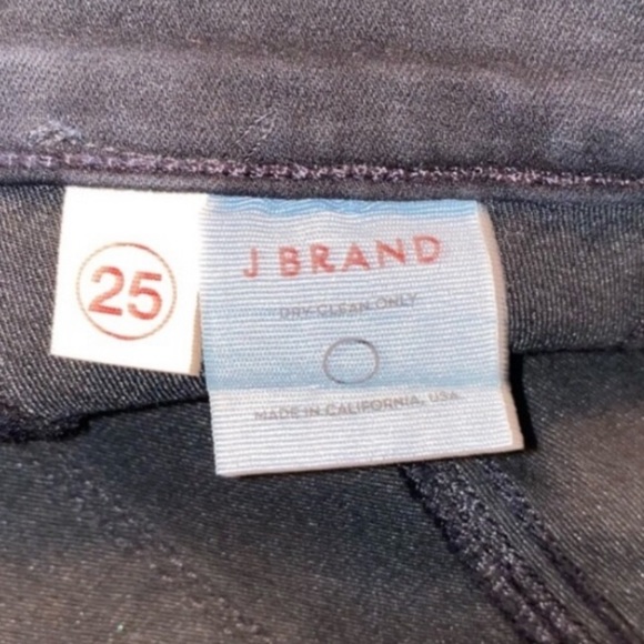 J Brand  size 25 black high rise coated dressy jeans  with stretch - Picture 4 of 16